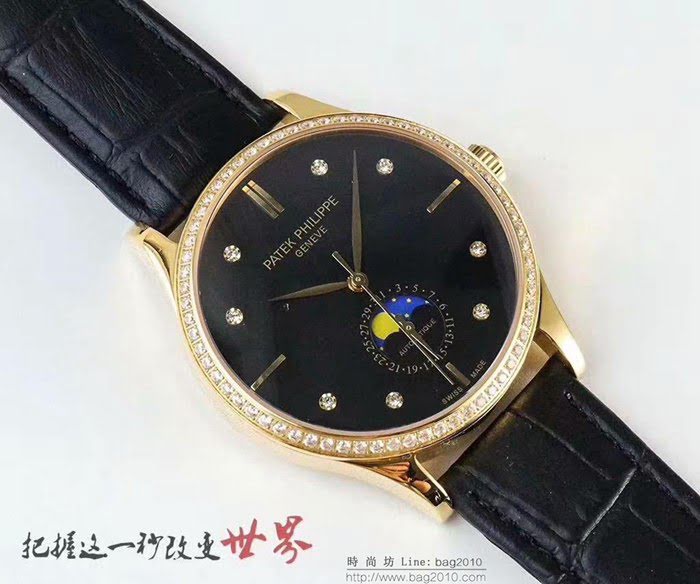 百達翡麗PATEK PHILPPE 2019最新款 2824一2機芯 小牛皮錶帶 高端男士腕表  wssb3727